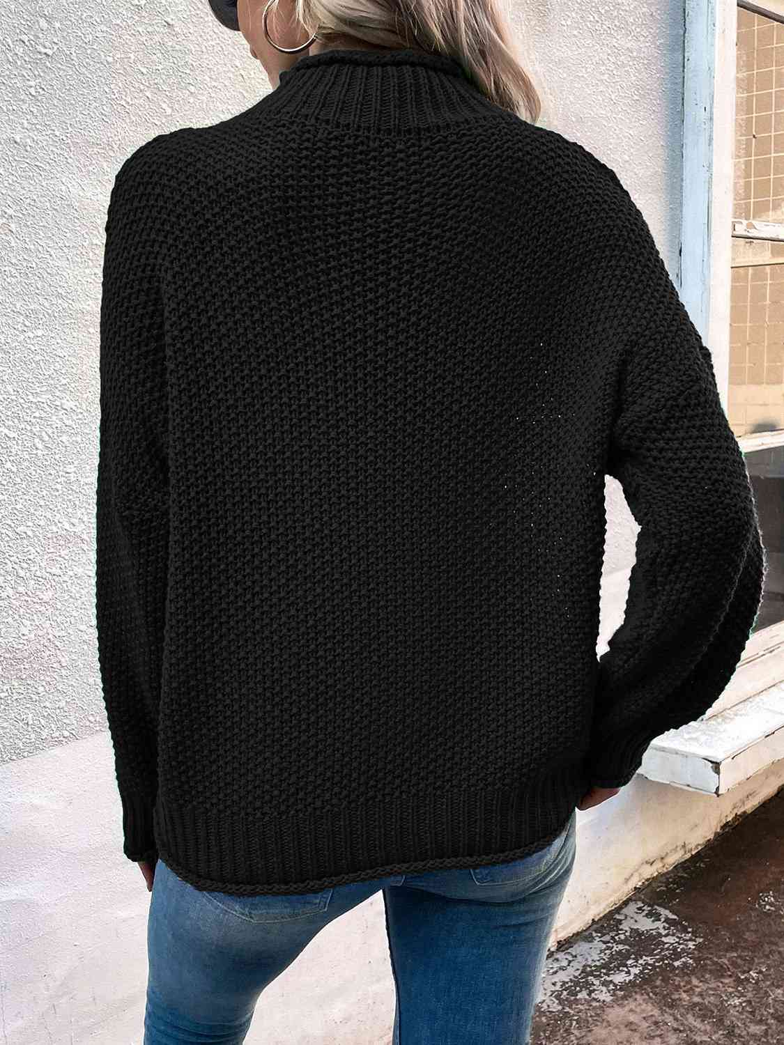 Roll Hem Drop Shoulder Sweater - Guy Christopher