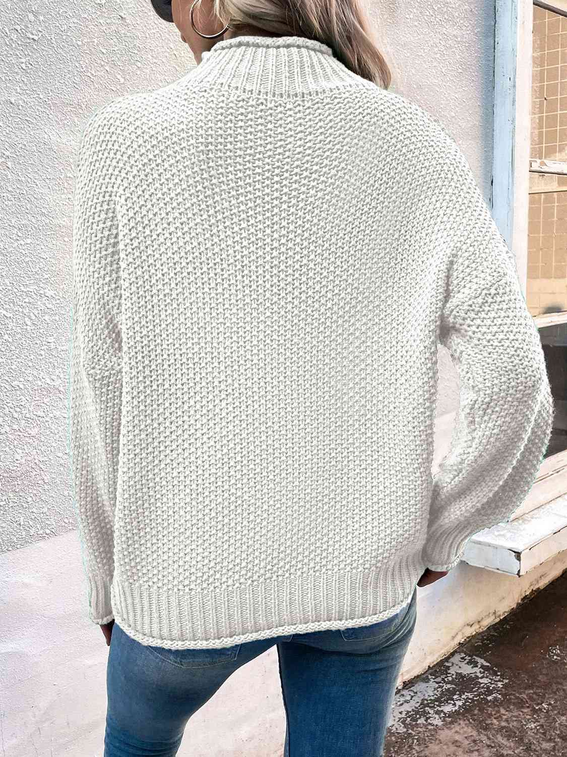 Roll Hem Drop Shoulder Sweater - Guy Christopher