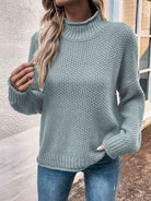 Roll Hem Drop Shoulder Sweater - Guy Christopher