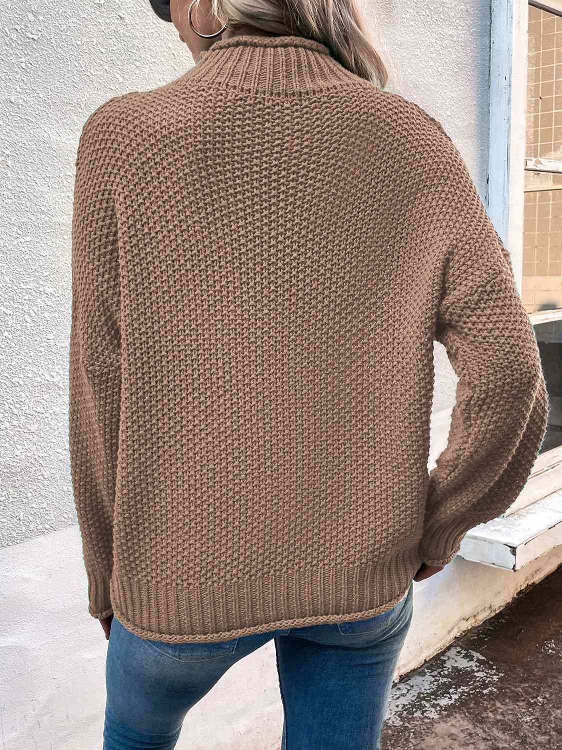 Roll Hem Drop Shoulder Sweater - Guy Christopher