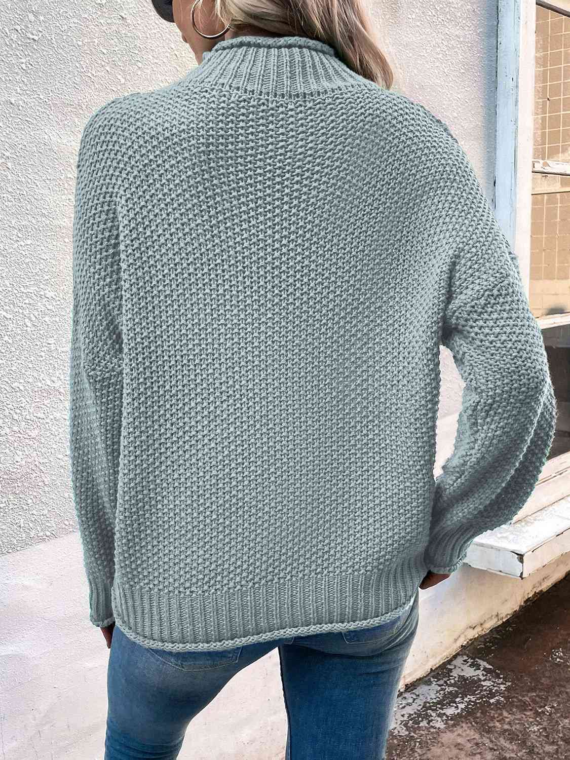 Roll Hem Drop Shoulder Sweater - Guy Christopher