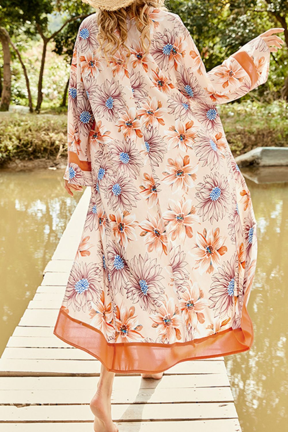 Romantic Floral Open Front Duster Cover Up - Unleash Your Inner Goddess and Embrace the Magic of Love - Experience Pure Comfort, Elegance, and Romance - Guy Christopher