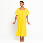 ROSEMARY Dotted Cotton Dress, in Sunflower Yellow - Guy Christopher