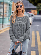 Round Neck Cable-Knit Sweater - Guy Christopher