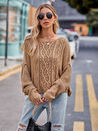 Round Neck Cable-Knit Sweater - Guy Christopher