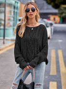 Round Neck Cable-Knit Sweater - Guy Christopher