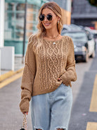 Round Neck Cable-Knit Sweater - Guy Christopher