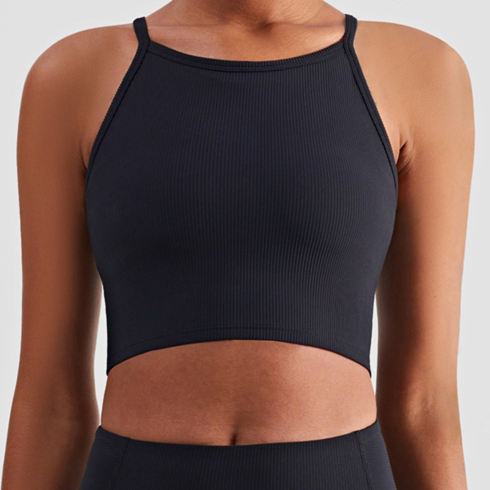 Round Neck Cropped Sports Cami - Guy Christopher