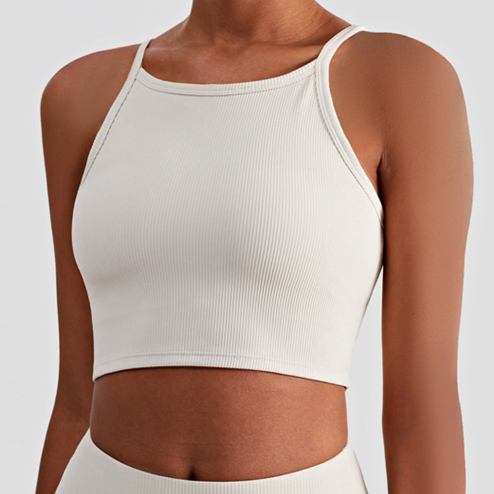 Round Neck Cropped Sports Cami - Guy Christopher