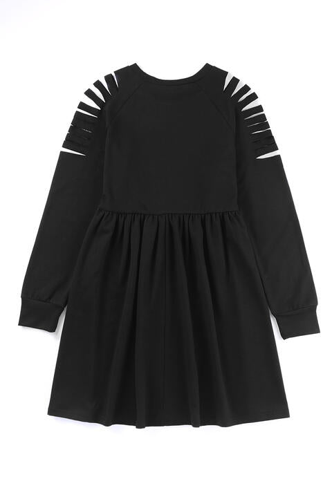 Round Neck Cutout Mini Dress - Guy Christopher