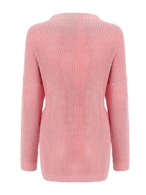 Round Neck Drop Shoulder Sweater - Guy Christopher