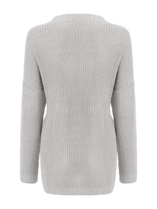 Round Neck Drop Shoulder Sweater - Guy Christopher