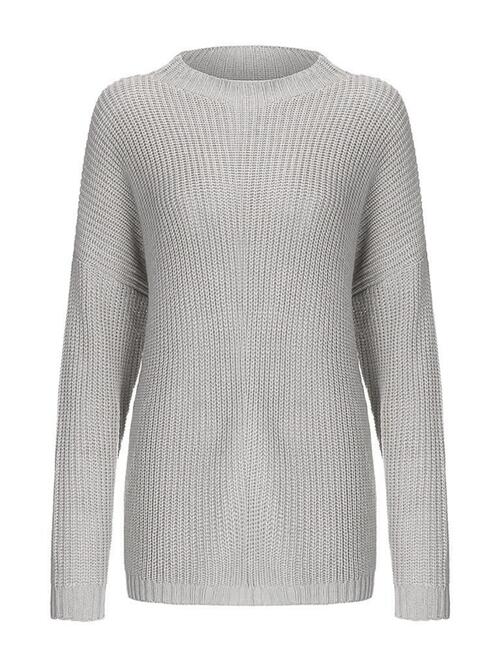 Round Neck Drop Shoulder Sweater - Guy Christopher