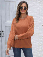 Round Neck Dropped Shoulder Sweater - Guy Christopher