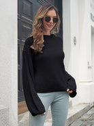 Round Neck Dropped Shoulder Sweater - Guy Christopher