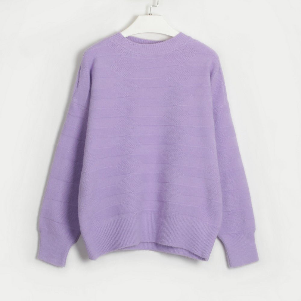 Round Neck Dropped Shoulder Sweater - Guy Christopher