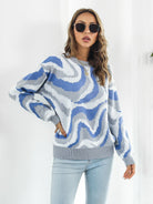 Round Neck Dropped Shoulder Sweater - Guy Christopher