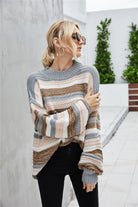 Round Neck Dropped Shoulder Sweater - Guy Christopher