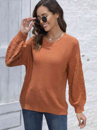 Round Neck Dropped Shoulder Sweater - Guy Christopher