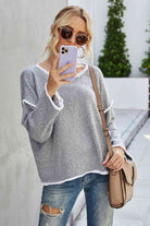 Round Neck Dropped Shoulder Sweater - Guy Christopher