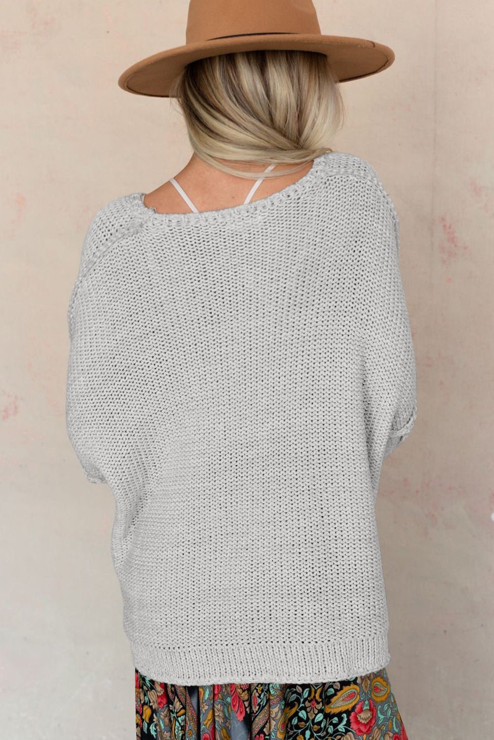 Round Neck Dropped Shoulder Sweater - Guy Christopher