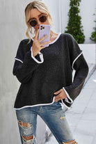 Round Neck Dropped Shoulder Sweater - Guy Christopher