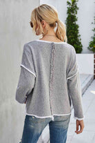 Round Neck Dropped Shoulder Sweater - Guy Christopher