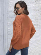 Round Neck Dropped Shoulder Sweater - Guy Christopher