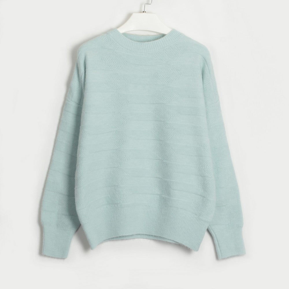 Round Neck Dropped Shoulder Sweater - Guy Christopher