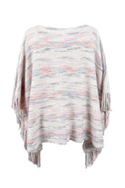 Round Neck Fringe Detail Sleeve Poncho - Guy Christopher