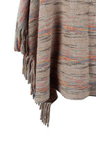 Round Neck Fringe Detail Sleeve Poncho - Guy Christopher