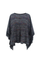 Round Neck Fringe Detail Sleeve Poncho - Guy Christopher