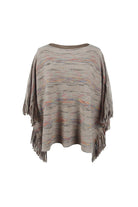 Round Neck Fringe Detail Sleeve Poncho - Guy Christopher