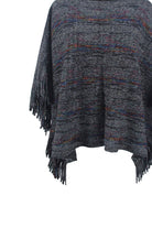 Round Neck Fringe Detail Sleeve Poncho - Guy Christopher