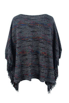 Round Neck Fringe Detail Sleeve Poncho - Guy Christopher