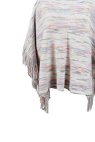 Round Neck Fringe Detail Sleeve Poncho - Guy Christopher