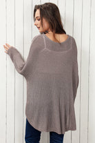 Round Neck High-Low Sweater - Guy Christopher