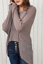 Round Neck High-Low Sweater - Guy Christopher