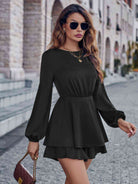 Round Neck Layered Mini Dress - Guy Christopher