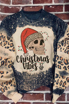 Round Neck Long Sleeve CHRISMAS VIBES Graphic Sweatshirt - Guy Christopher