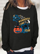 Round Neck Long Sleeve Full Size Graphic Sweatshirt - Guy Christopher