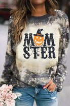 Round Neck Long Sleeve MOMSTER Graphic Sweatshirt - Guy Christopher