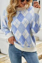 Round Neck Long Sleeve Sweater - Guy Christopher