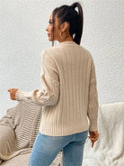 Round Neck Long Sleeve Sweater - Guy Christopher