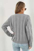 Round Neck Long Sleeve Sweater - Guy Christopher