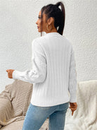 Round Neck Long Sleeve Sweater - Guy Christopher