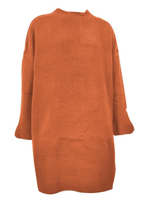 Round Neck Long Sleeve Sweater Dress - Guy Christopher