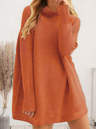 Round Neck Long Sleeve Sweater Dress - Guy Christopher