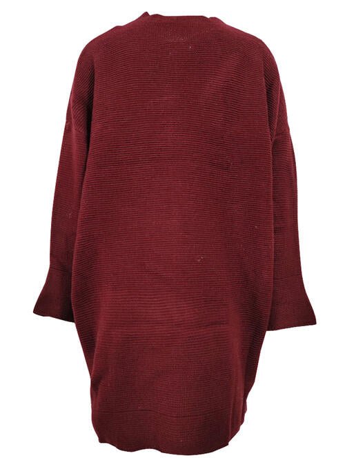 Round Neck Long Sleeve Sweater Dress - Guy Christopher