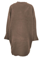 Round Neck Long Sleeve Sweater Dress - Guy Christopher